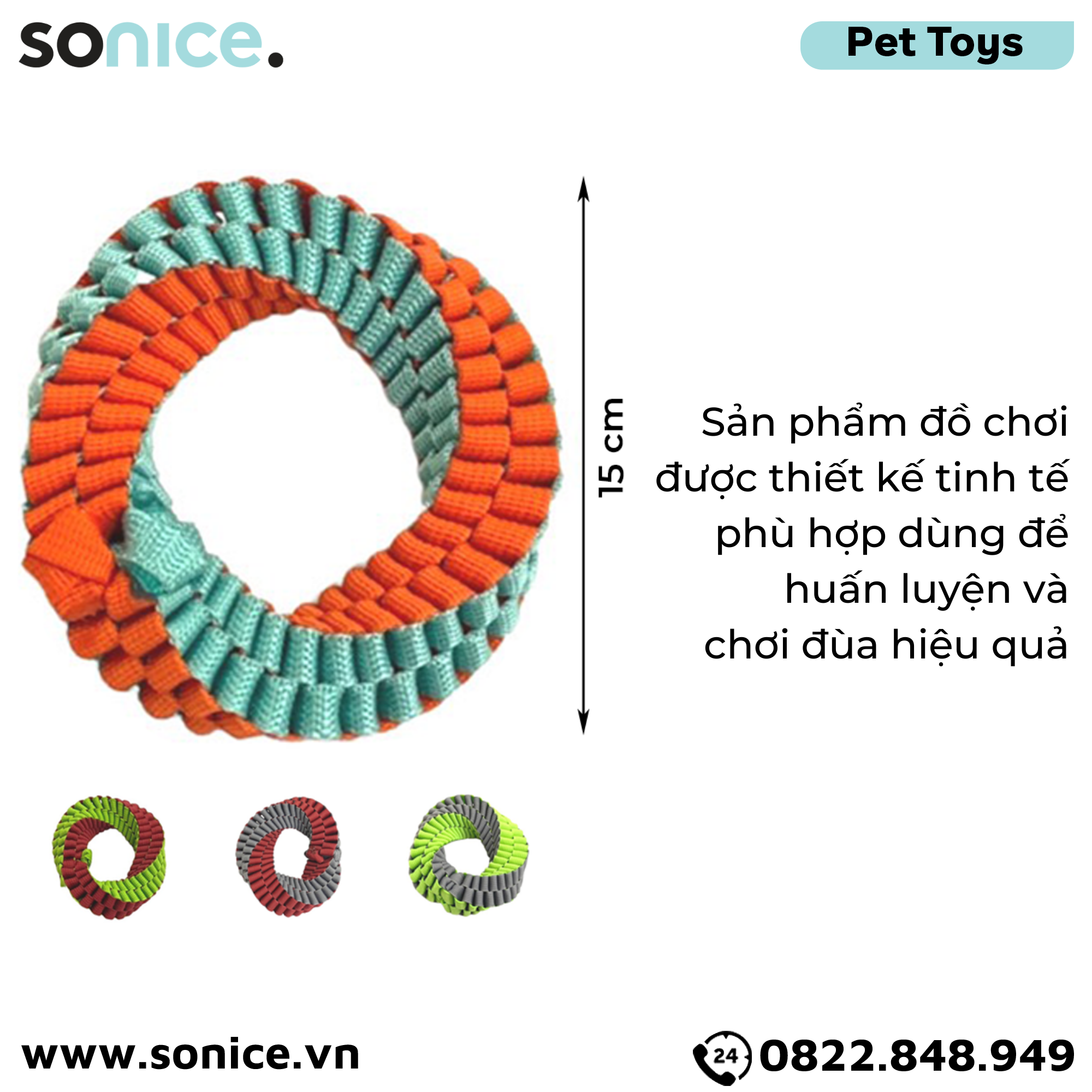  Đồ chơi Lumidori Square Knot Rope Toys Large Size - Dây đan vuông size Lớn SONICE. 