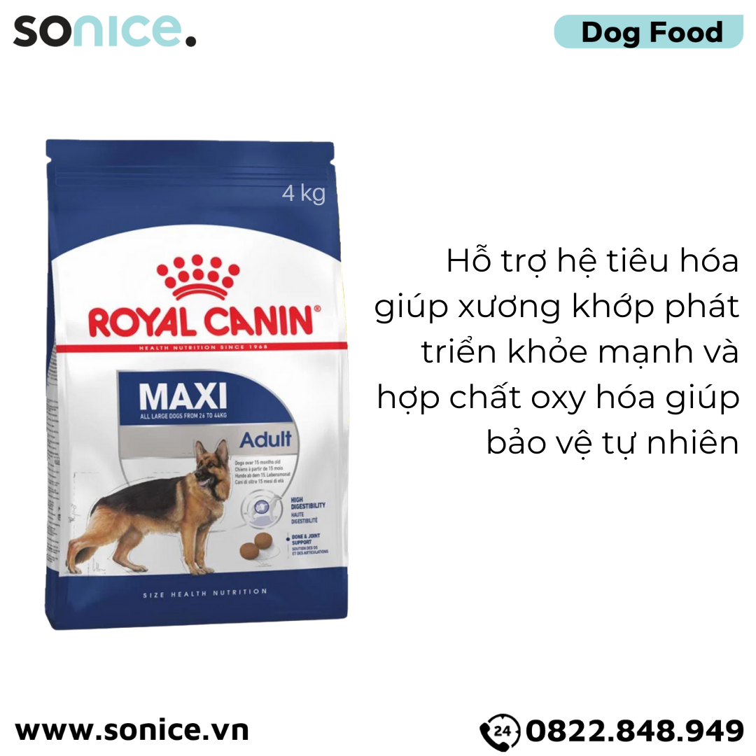  Thức ăn Chó Royal Canin MAXI ADULT 4kg SONICE. 