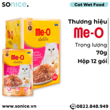  Pate Me-o Delite Tuna with Bonito Jelly 70g - Hộp 12 gói SONICE. 