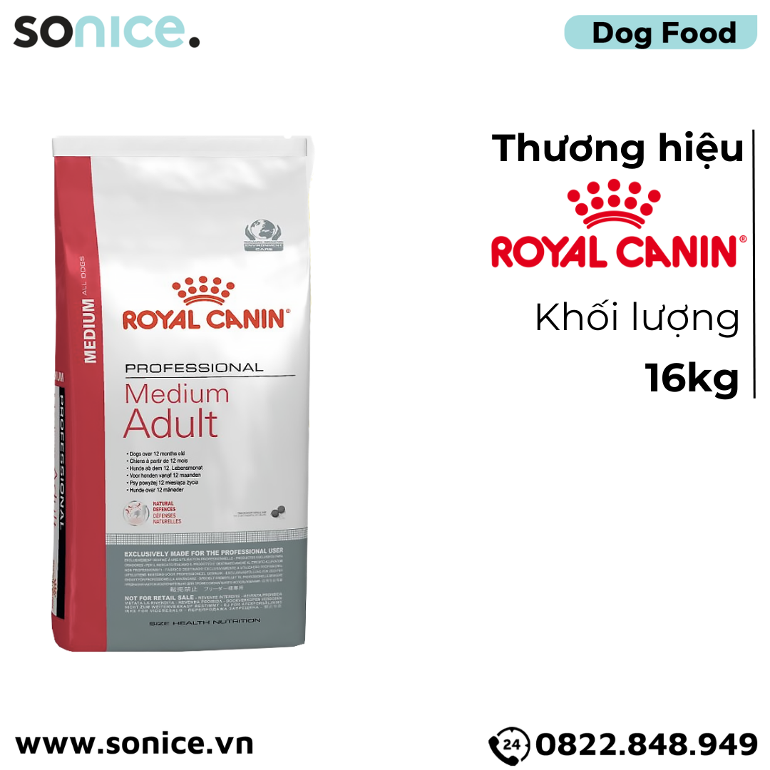  Thức ăn chó Royal Canin MEDIUM ADULT 16kg SONICE. 