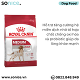  Thức ăn chó Royal Canin MEDIUM ADULT 4kg SONICE. 