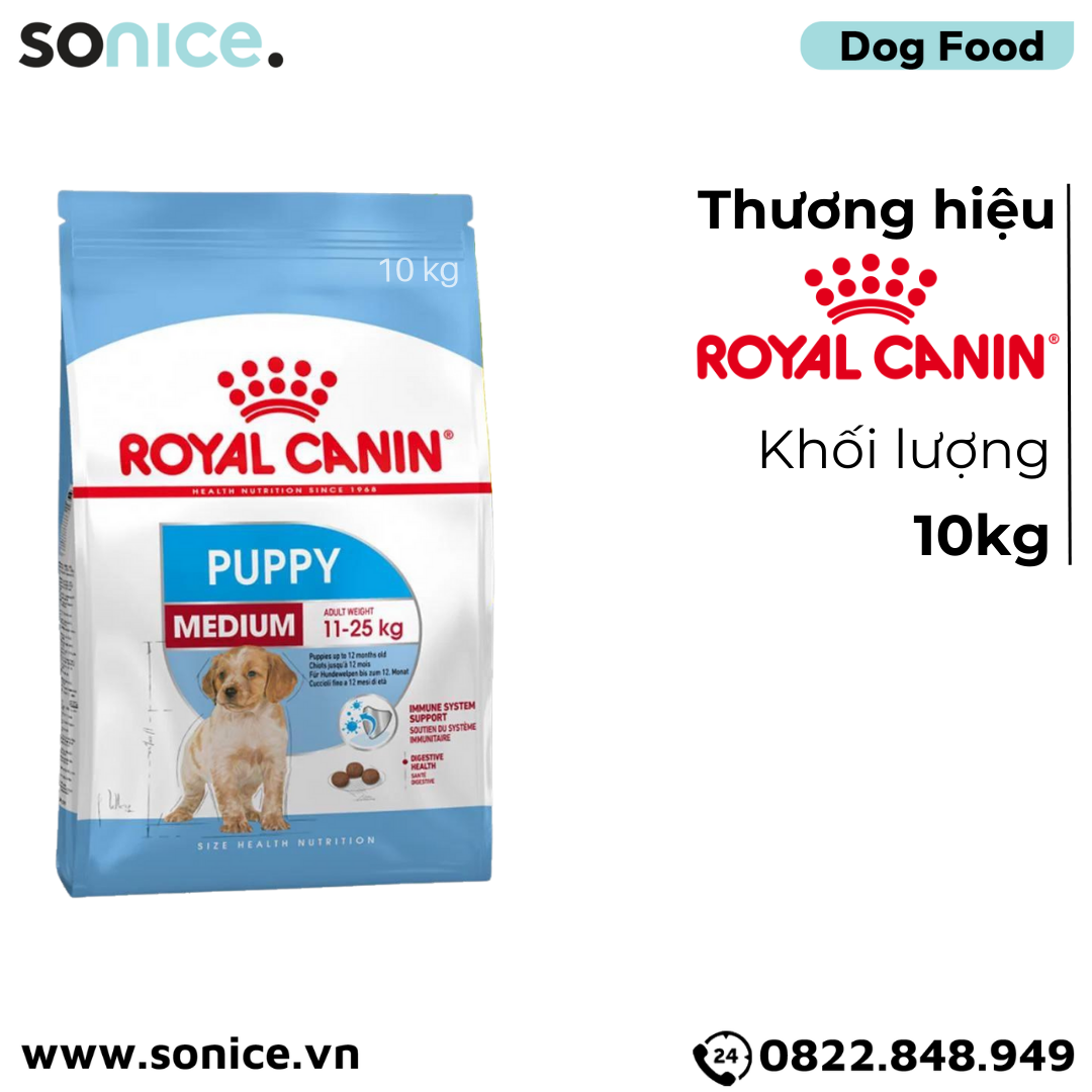  Thức ăn Chó Royal Canin MEDIUM PUPPY 10kg SONICE. 