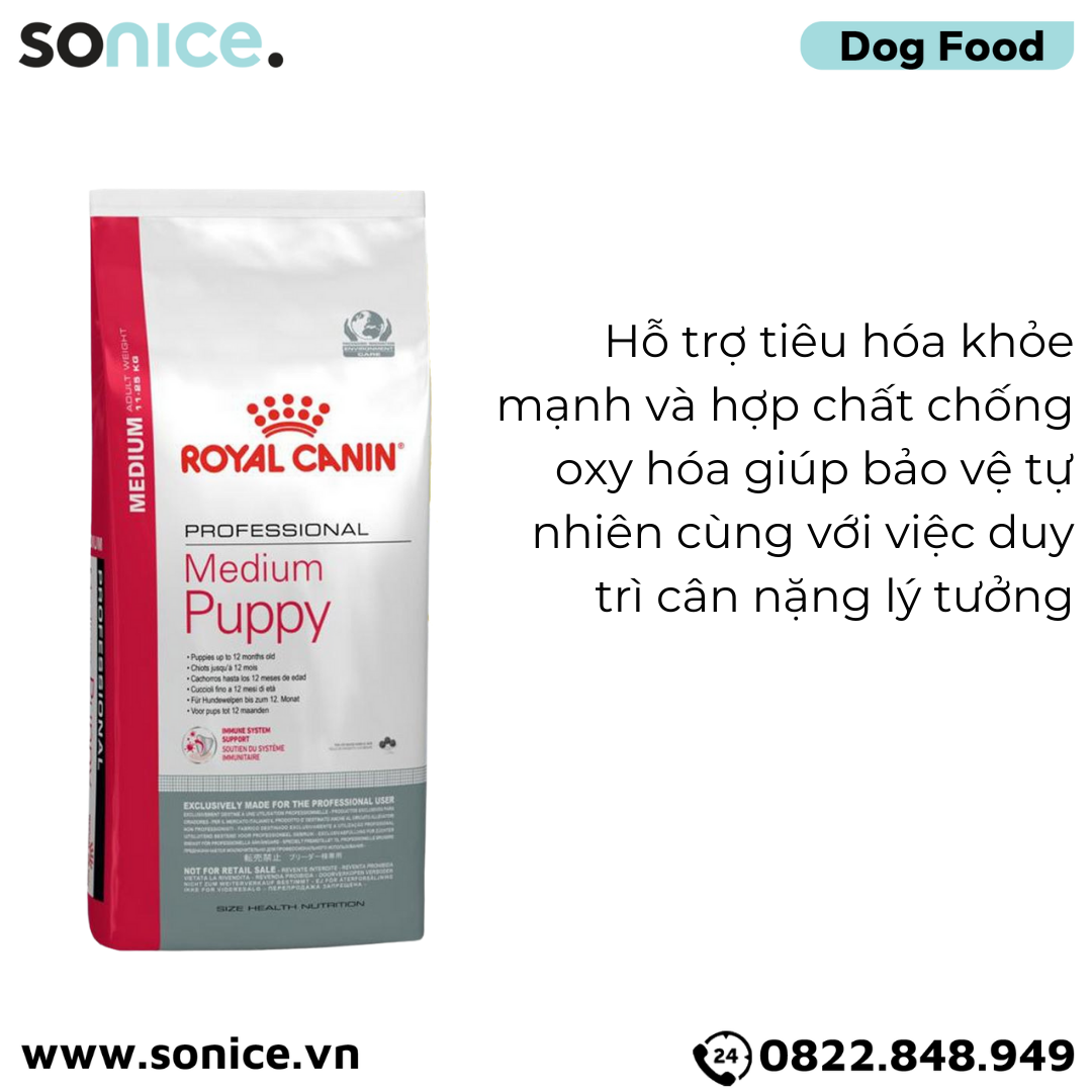  Thức ăn Chó Royal Canin MEDIUM PUPPY 16kg SONICE. 