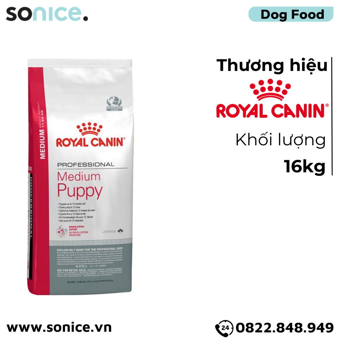  Thức ăn Chó Royal Canin MEDIUM PUPPY 16kg SONICE. 