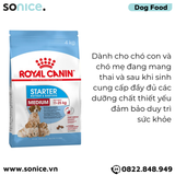  Thức ăn chó Royal Canin Medium Starter Mother & BabyDog 4kg - Chó mẹ mang thai & chó con < 2 tháng SONICE. 