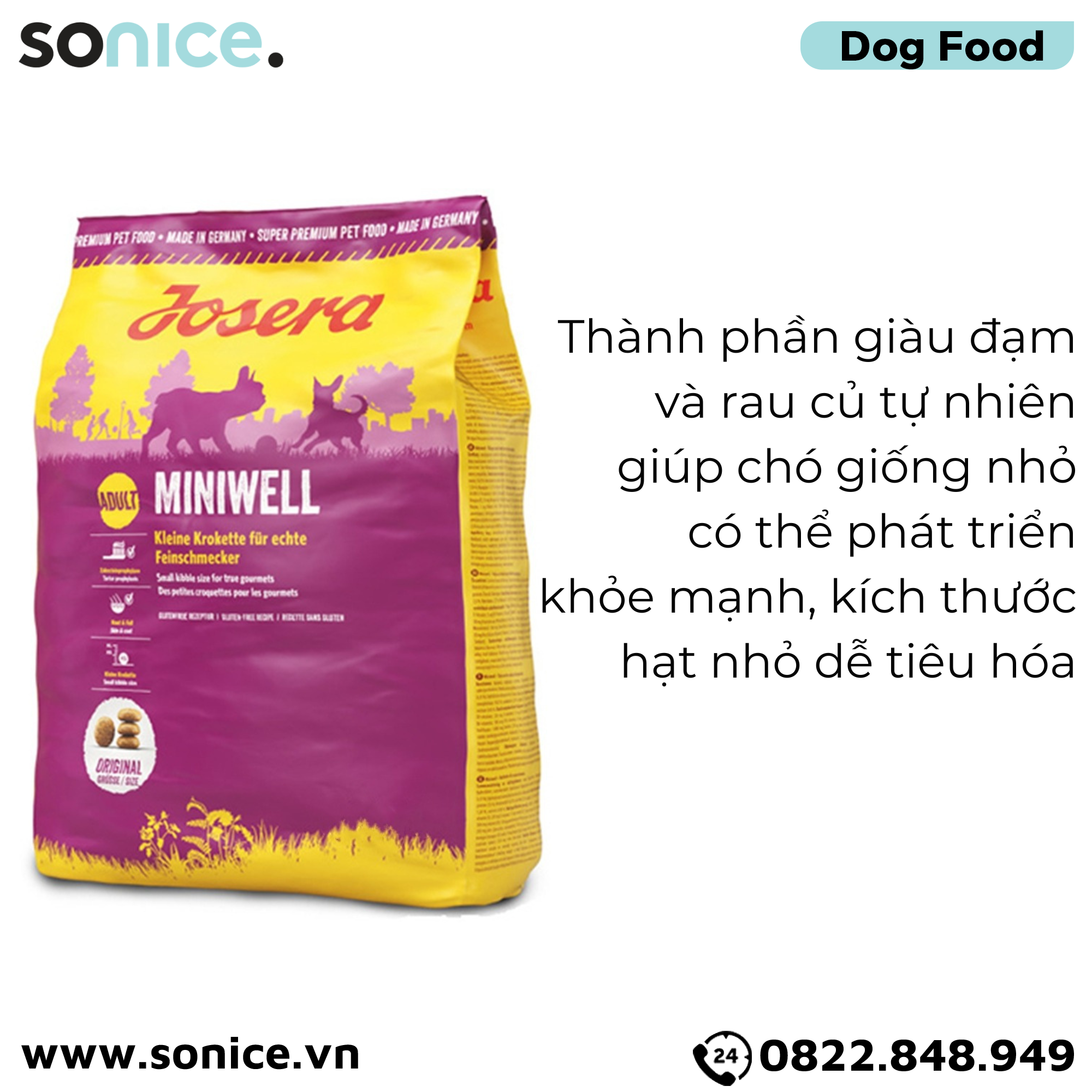  Thức ăn chó Josera Mini Well Adult 9kg - chó lớn giống nhỏ nhập Germany SONICE. 