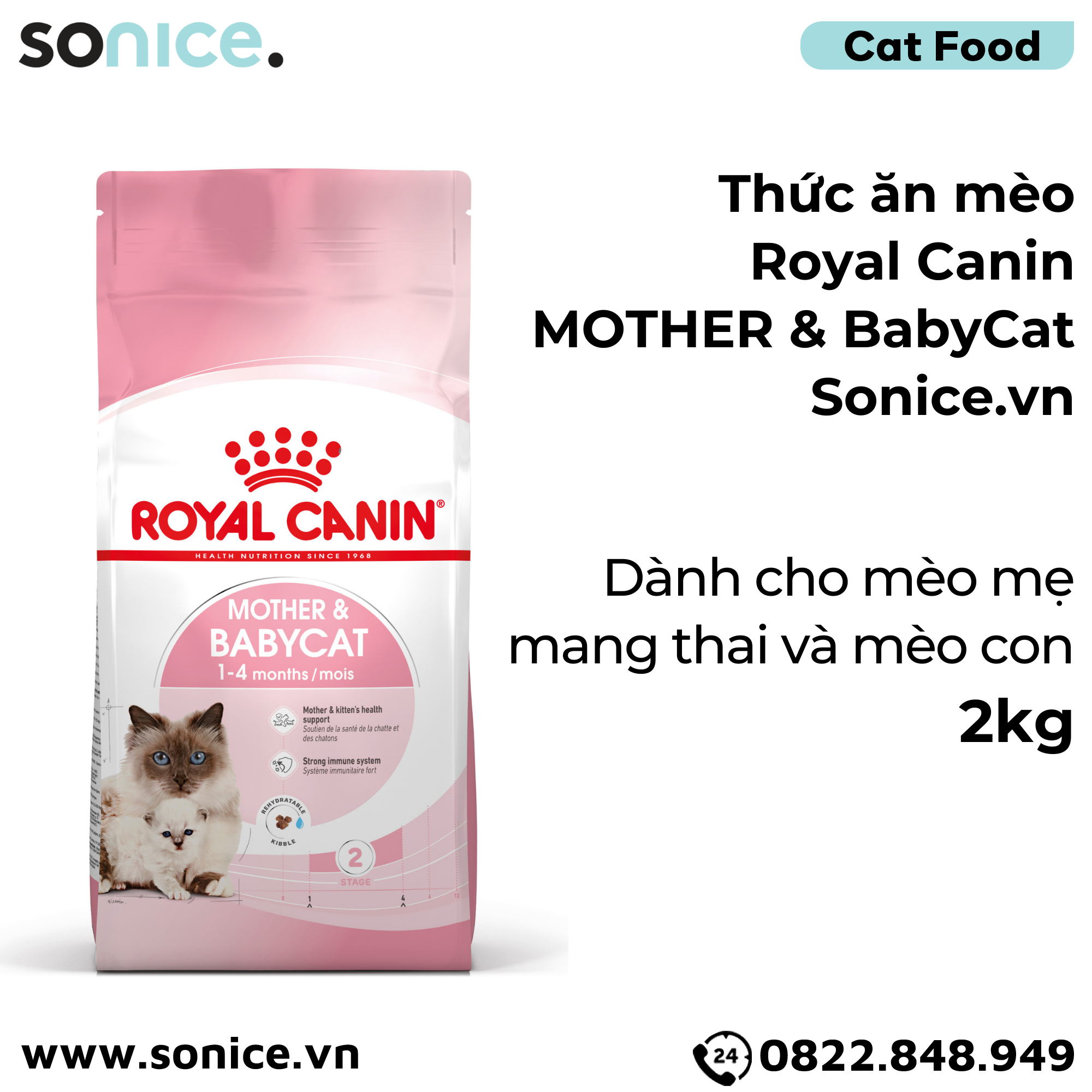  Thức ăn mèo Royal Canin MOTHER & BabyCat 2kg SONICE. 