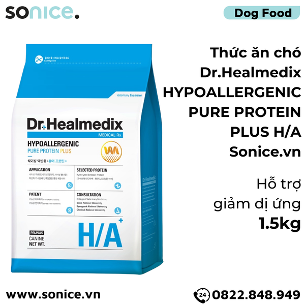  Thức ăn chó Dr.Healmedix Hypoallergenic Pure Protein Plus H/A 1.5kg - Hỗ trợ giảm dị ứng SONICE. 