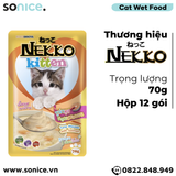  Pate mèo NEKKO Kitten Tuna & Salmon 70g - 1 hộp 12 gói SONICE. 