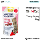  Treats Gimcat Nutri Pockets Beef 60g - Hỗ trợ tiêu hoá, ngăn ngừa búi lông SONICE. 