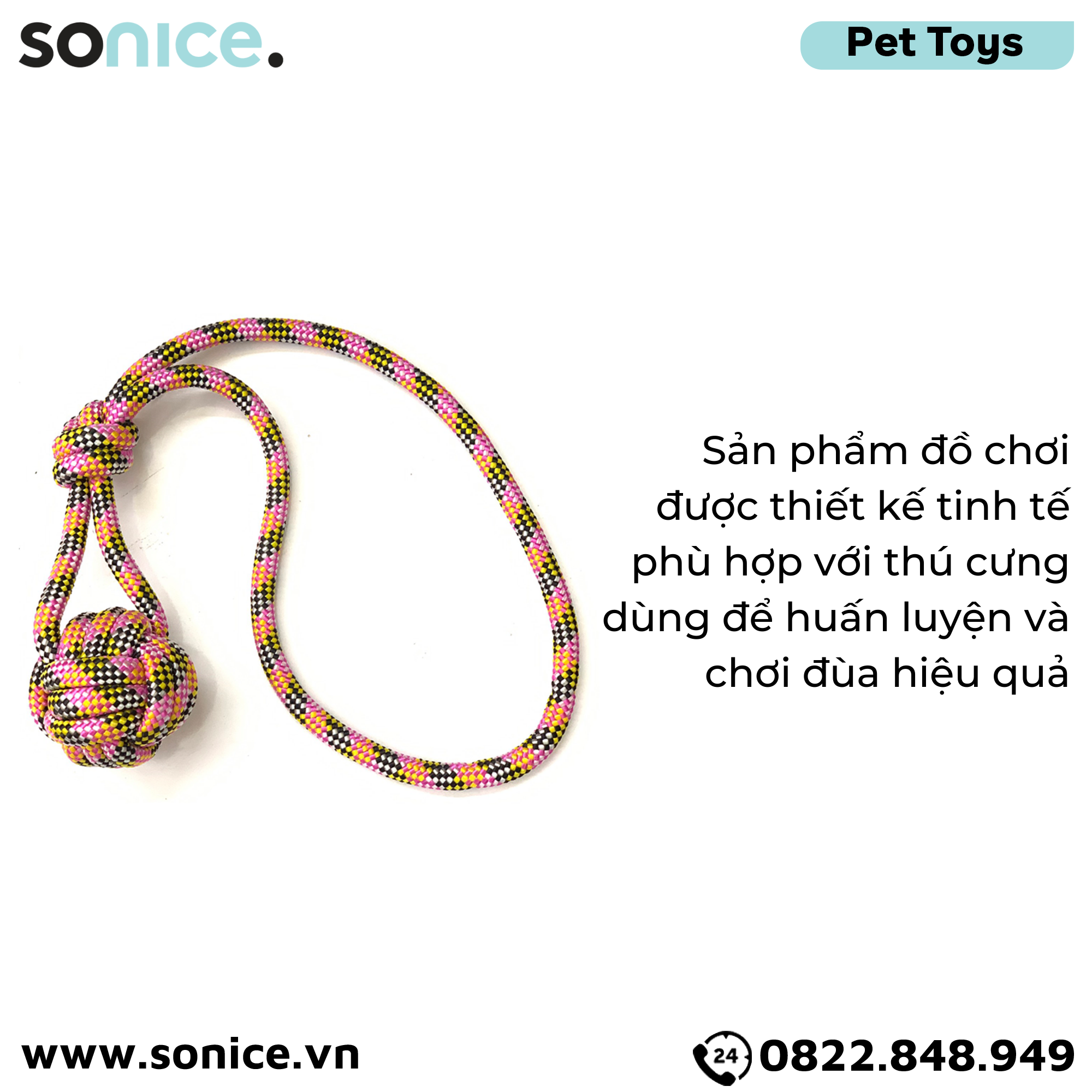  Đồ chơi Lumidori Handle Ball Knot Rope Toys - Banh đan hai dây dẫn SONICE. 