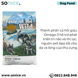  Thức ăn chó Taste Of The Wild Pacific Stream PUPPY 12.2kg - Smoked Salmon, Cá Hồi Xông Khói - chuyên chó con nhập USA SONICE. 