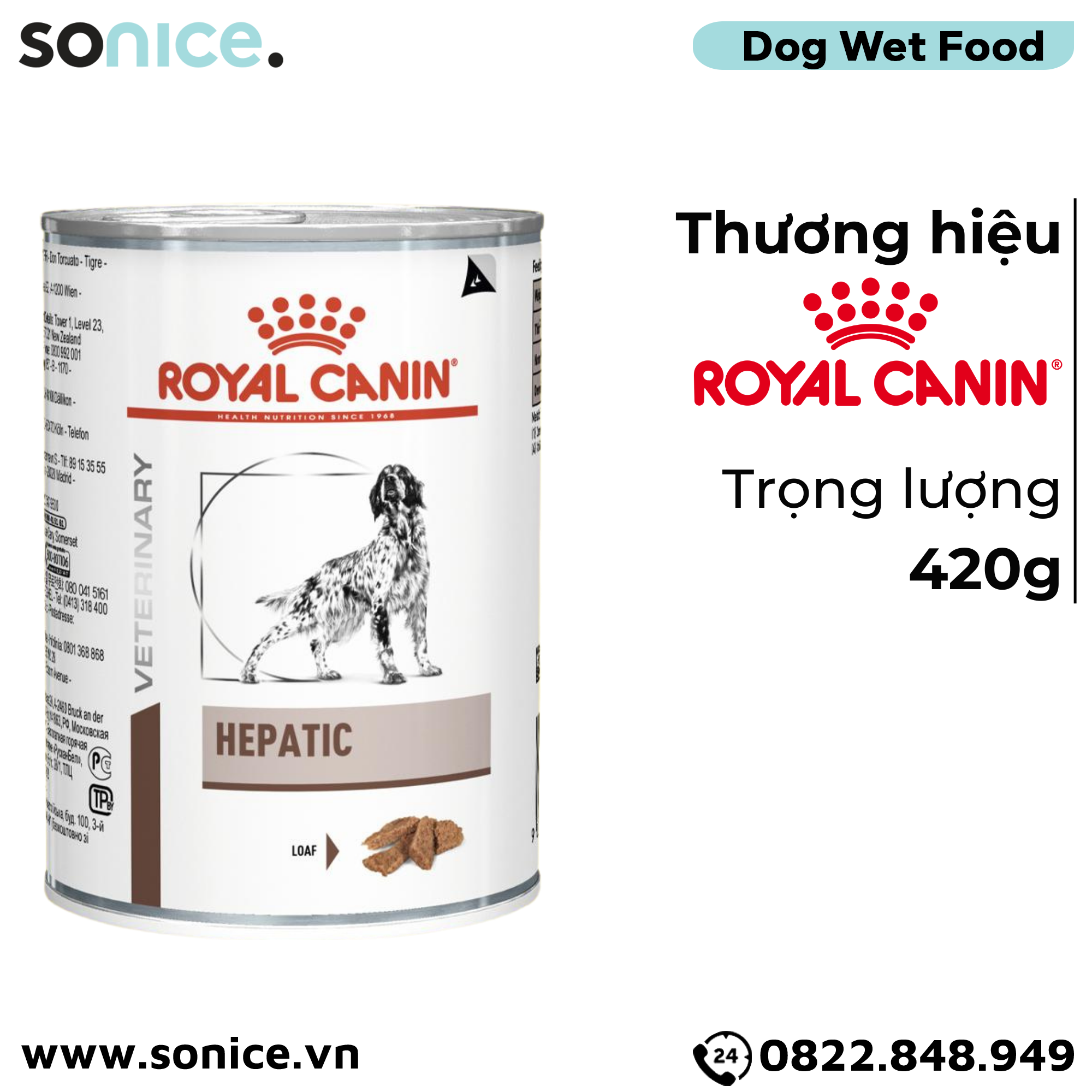  Pate chó Royal Canin Hepatic Loaf 420g - Hỗ trợ chức năng gan SONICE. 