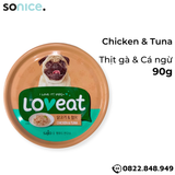  Combo Pate chó LoveEat Chicken, Tuna, Salmon & Beef 90g - 48 lon mix vị SONICE. 