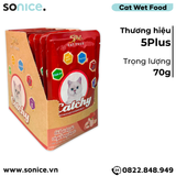  Pate mèo 5Plus Catchy Tuna Red Meat & Chicken in Jelly 70g - Hộp 12 gói SONICE. 