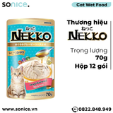  Pate mèo NEKKO GRAVY Cá Ngừ 70g - 1 hộp 12 gói SONICE. 