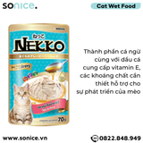  Pate mèo NEKKO GRAVY Cá Ngừ 70g - 1 hộp 12 gói SONICE. 