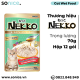  Pate mèo NEKKO GRAVY Cá Ngừ & Chicken 70g - 1 hộp 12 gói SONICE. 