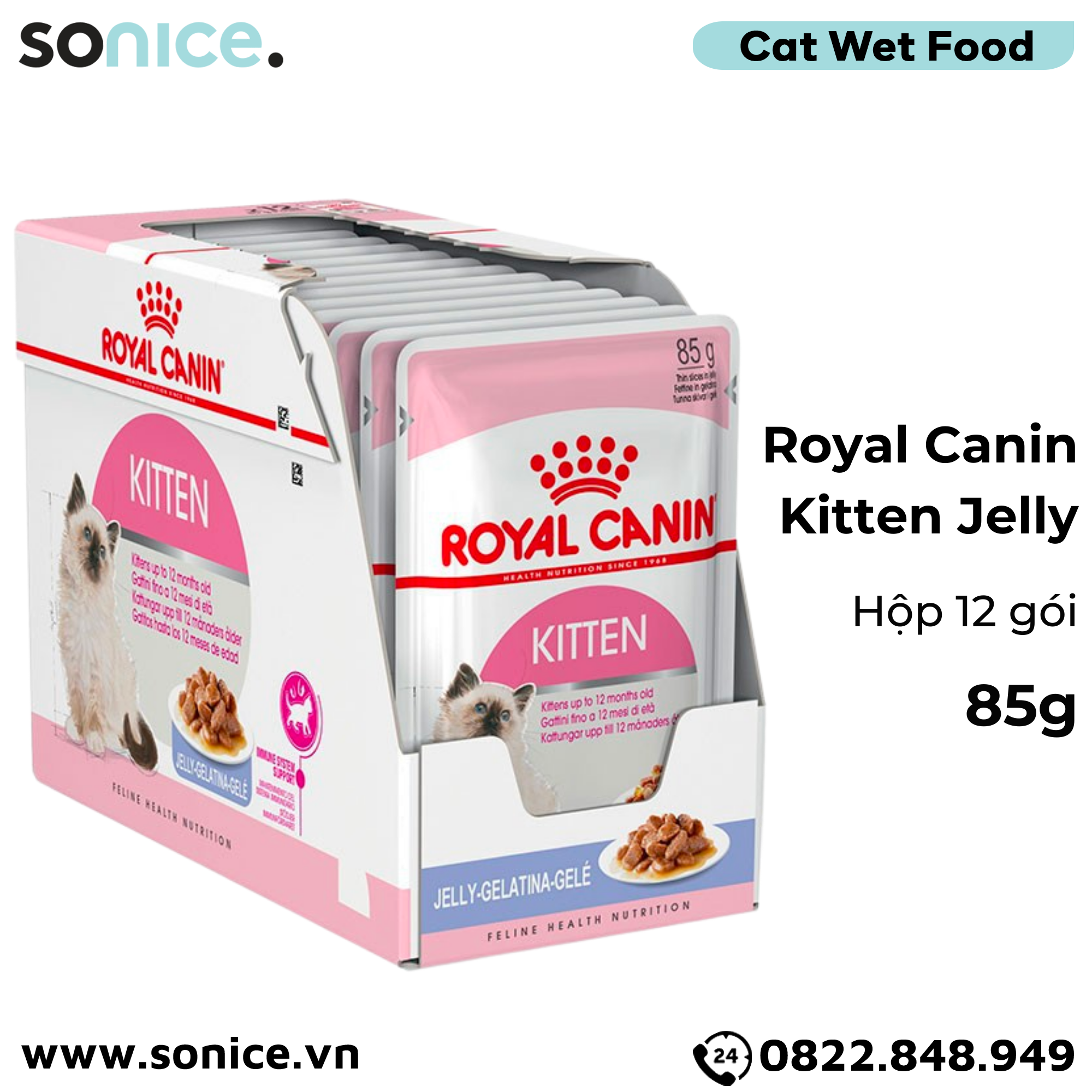  Combo Pate mèo Royal Canin Kitten Jelly, Gravy, Loaf - 36 gói SONICE. 