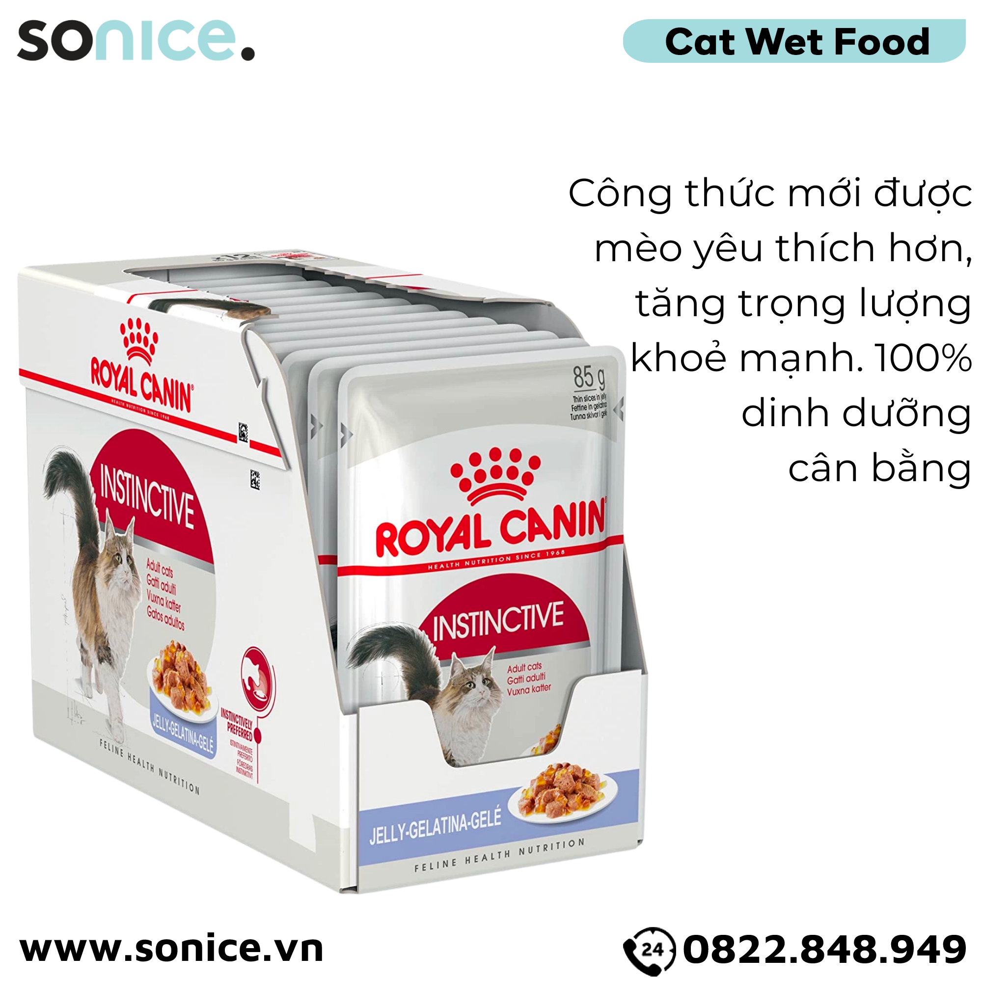  Pate mèo Royal Canin Instinctive Jelly 85g - Hộp 12 gói SONICE. 