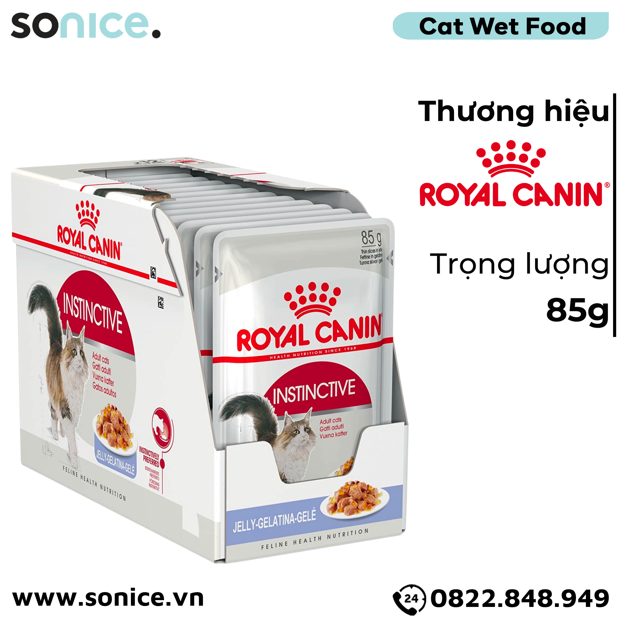  Pate mèo Royal Canin Instinctive Jelly 85g - Hộp 12 gói SONICE. 