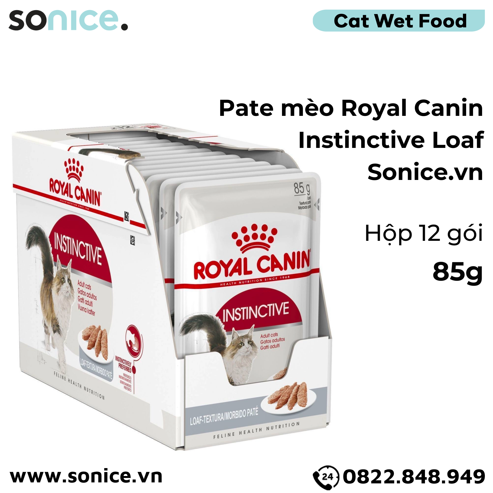  Pate mèo Royal Canin Instinctive Loaf 85g - Hộp 12 gói SONICE. 