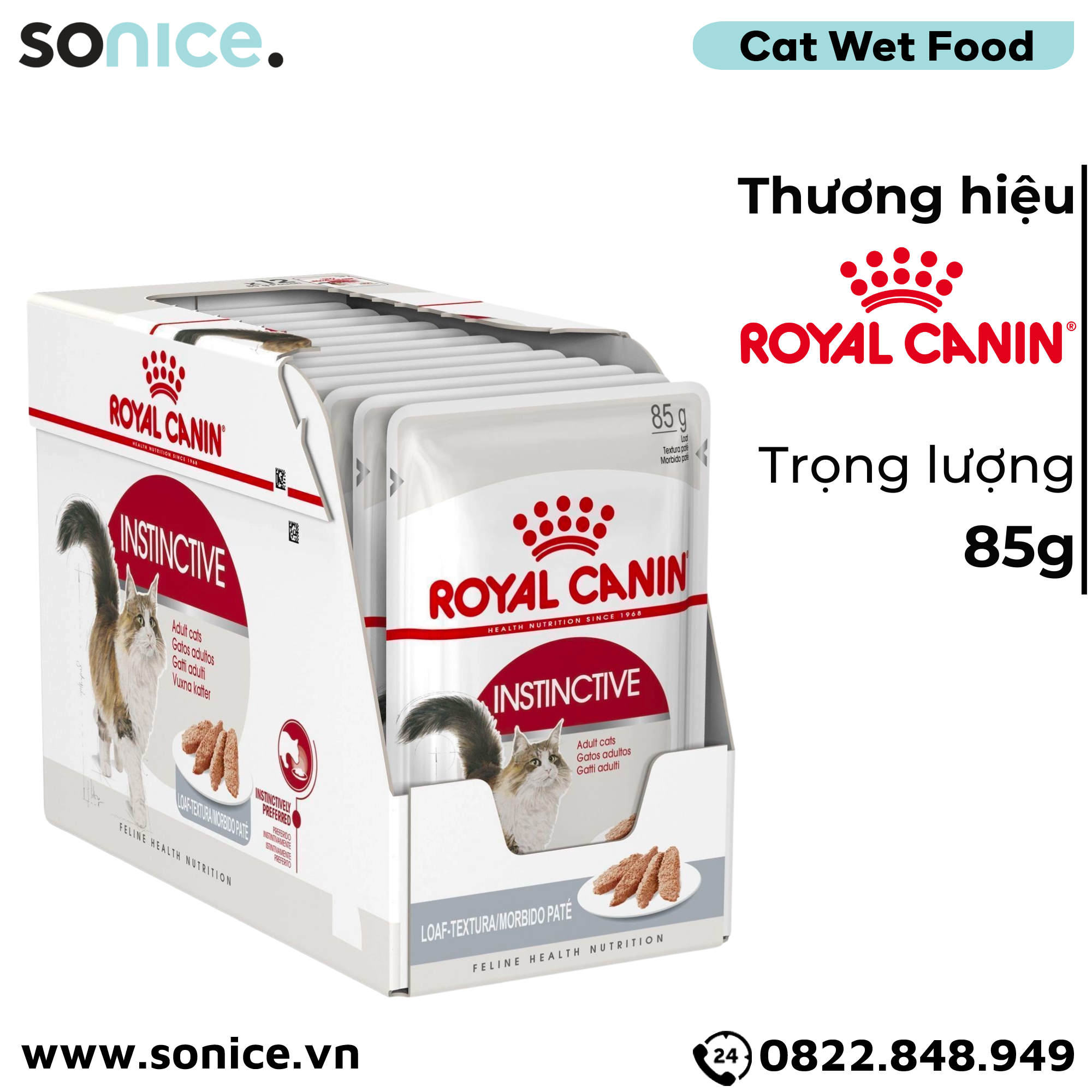  Pate mèo Royal Canin Instinctive Loaf 85g - Hộp 12 gói SONICE. 