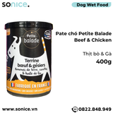  Combo Pate chó Petite Balade 400g mix 4 vị - Thịt heo, bò & gà, cừu, cá chày - 24 lon SONICE. 