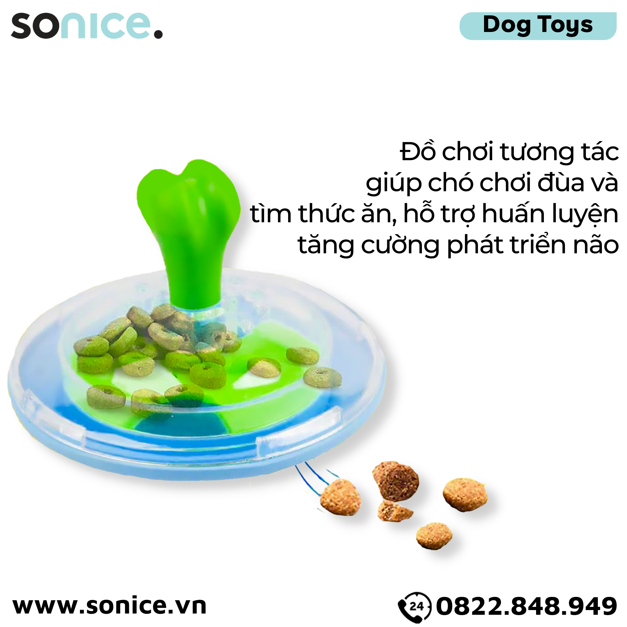  Đồ chơi Pawise Treat Spinner Toys - Chứa bánh thưởng, hỗ trợ huấn luyện SONICE. 