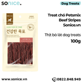  Treat chó Petsmix Beef Stripes 100g - thịt bò lát dog treats SONICE. 