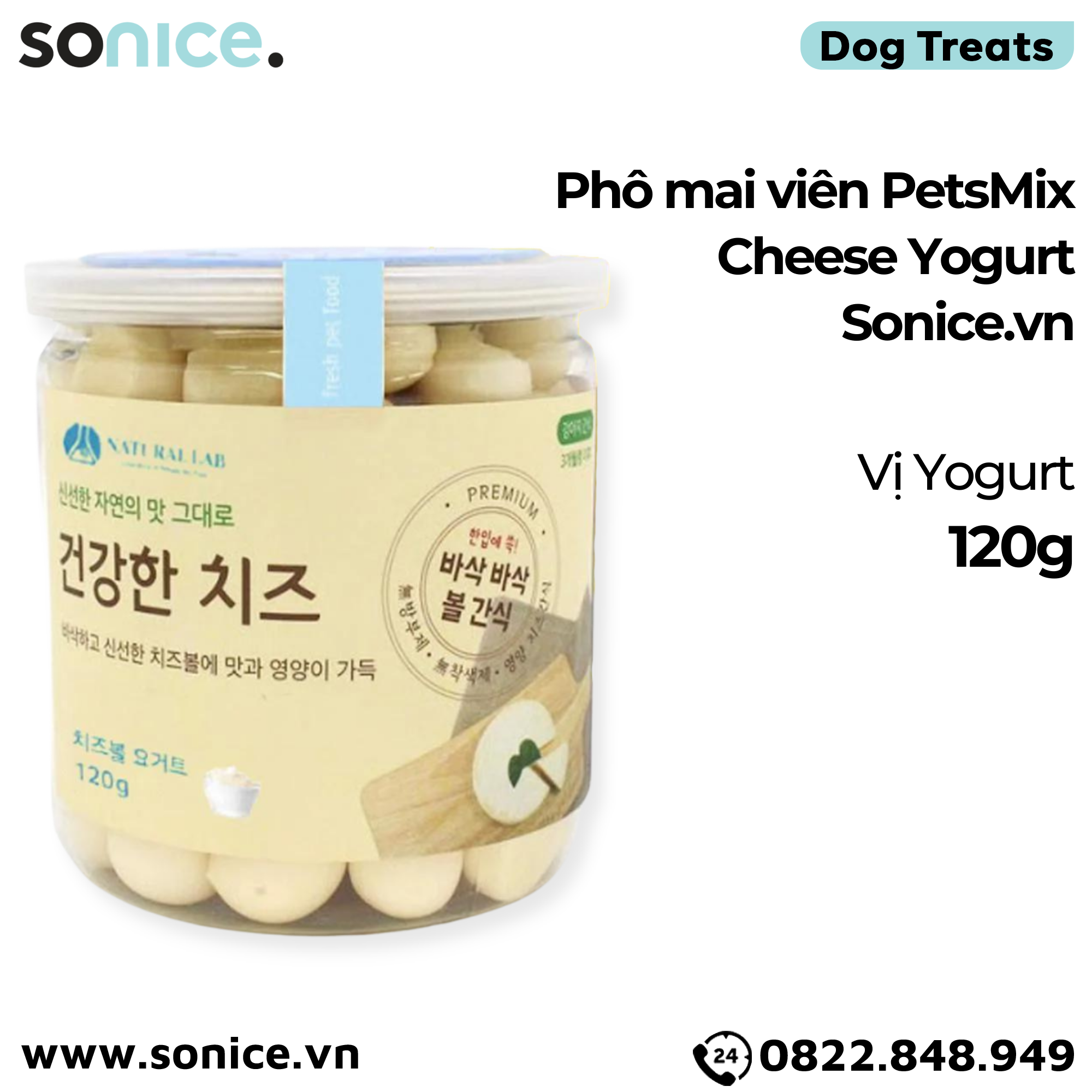  Phô mai viên PetsMix Cheese Yogurt - 120g SONICE. 