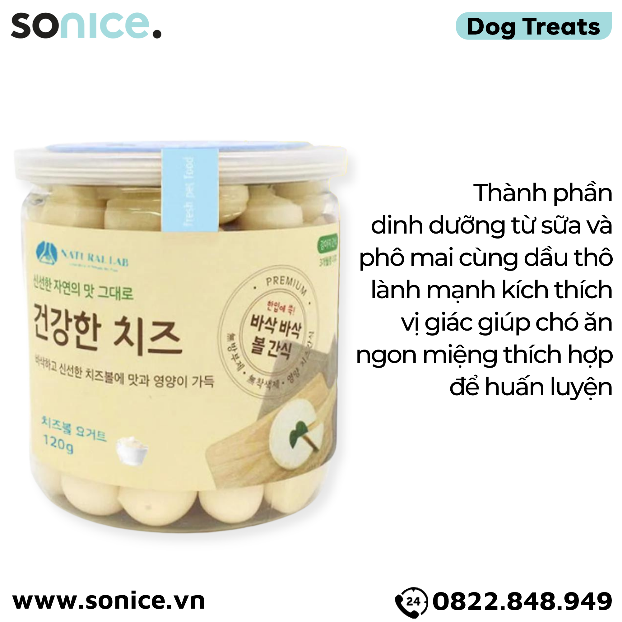  Phô mai viên PetsMix Cheese Yogurt - 120g SONICE. 