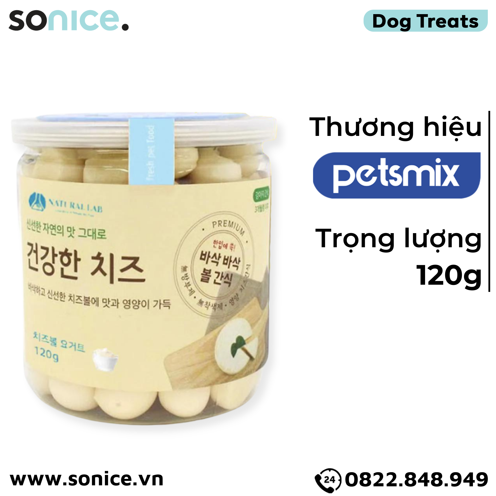  Phô mai viên PetsMix Cheese Yogurt - 120g SONICE. 