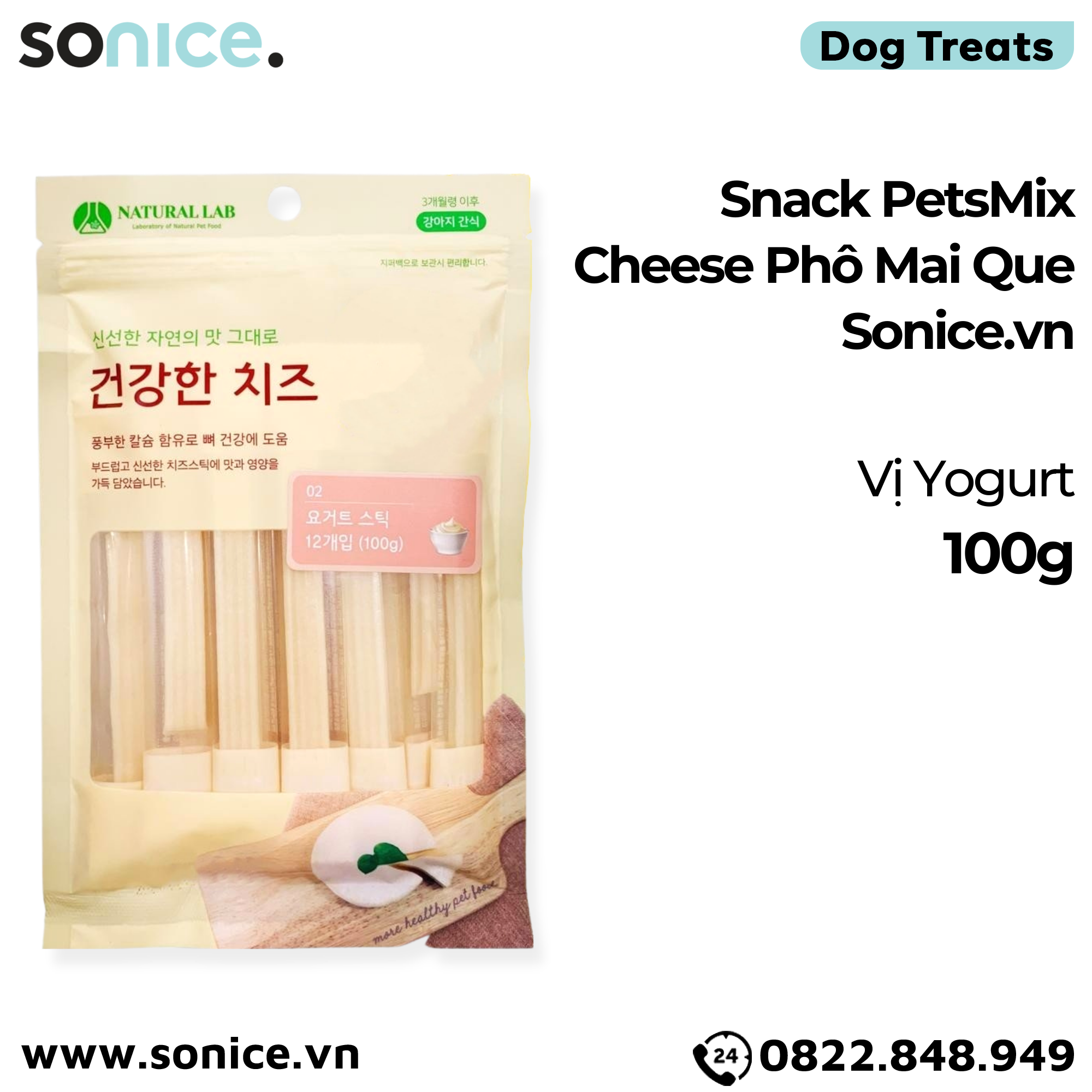  Snack PetsMix Chesse Phô Mai Que 100g - Vị Yogurt SONICE. 