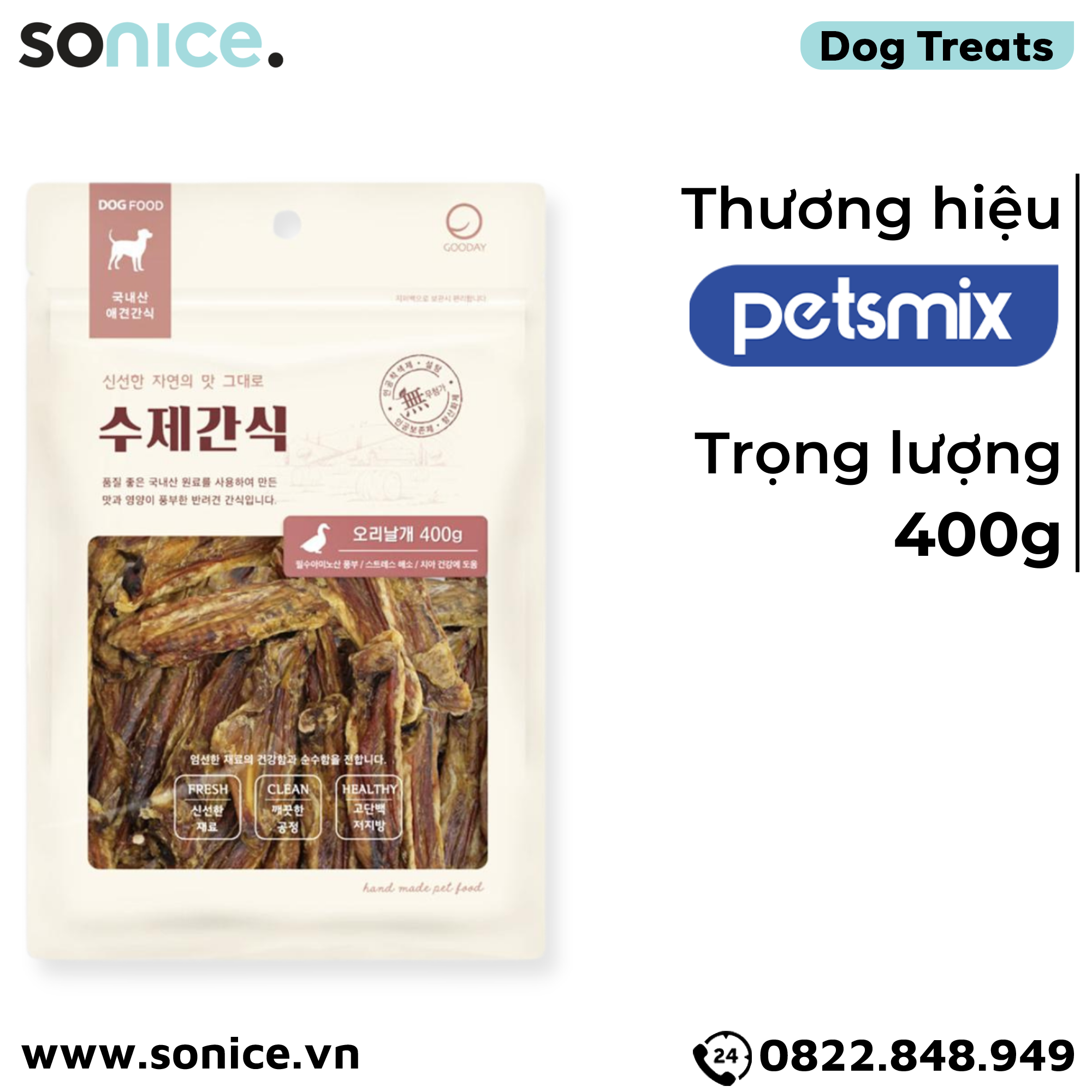  Treats chó Petsmix Duck Wing Chew 400g - cánh vịt sấy dog treats SONICE. 