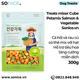  Treats mixer Cube Petsmix Salmon & Vegetable 300g Korea - Cá hồi và rau củ, có thể mix với hạt, hỗ trợ tiêu hoá, tăng cường miễn dịch SONICE. 