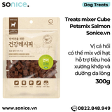  Treats mixer Cube Petsmix Salmon 300g Korea - Cá hồi, có thể mix với hạt, hỗ trợ tiêu hoá, xương khớp, dưỡng da lông SONICE. 