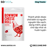  Phô mai viên Petsmix Bow Chesse Roll Chicken 120g - Phô mai cuộn gà SONICE. 