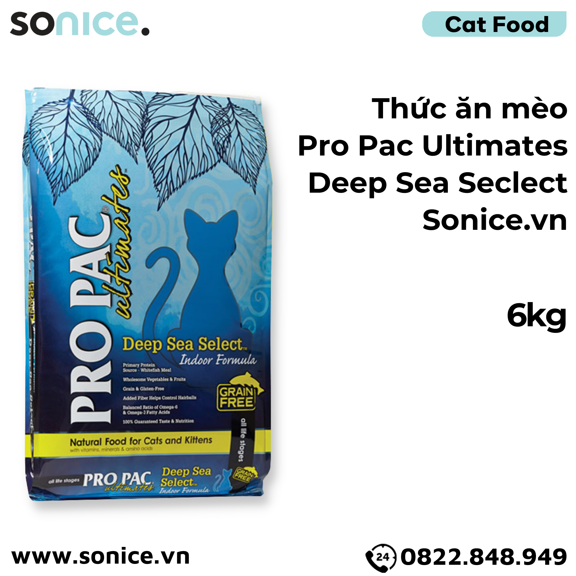  Thức ăn mèo Pro Pac Ultimates Deep Sea Seclect 6kg SONICE. 