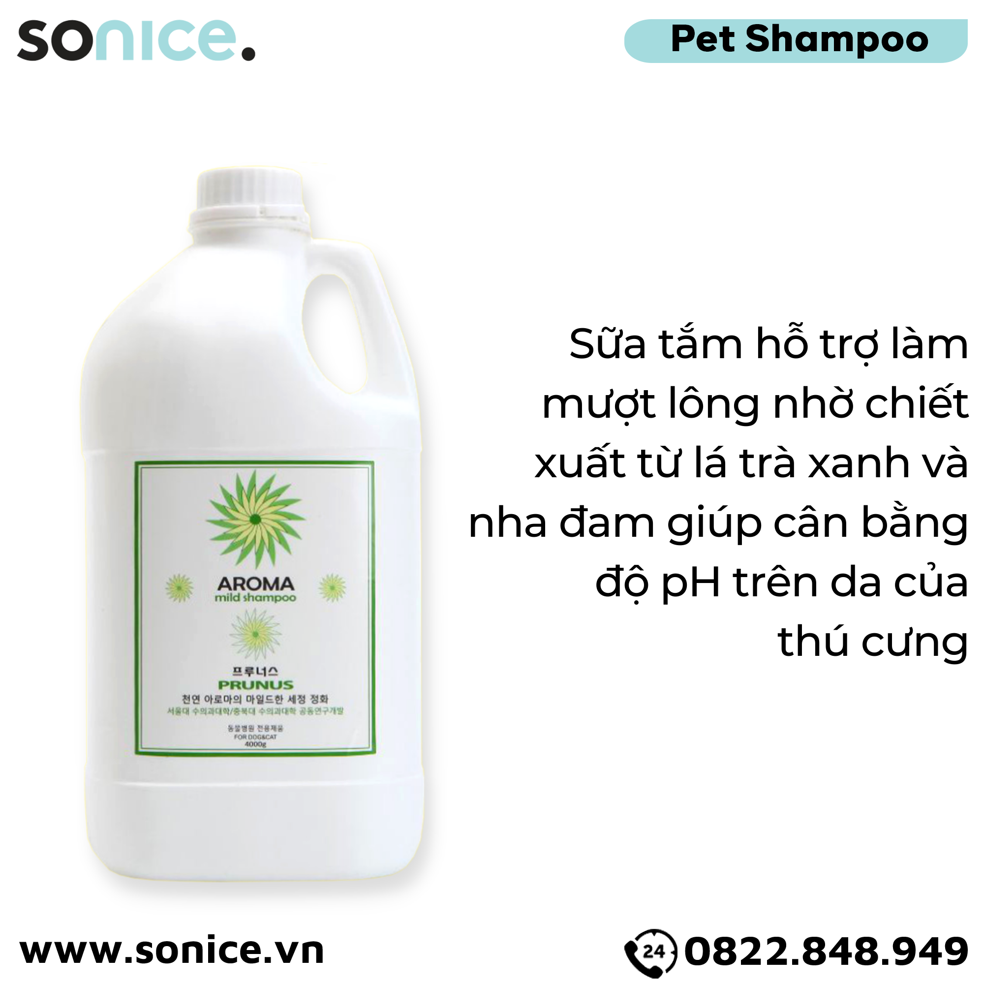  Sữa tắm Prunus Aroma Mild 4L - Thơm mát tự nhiên SONICE. 