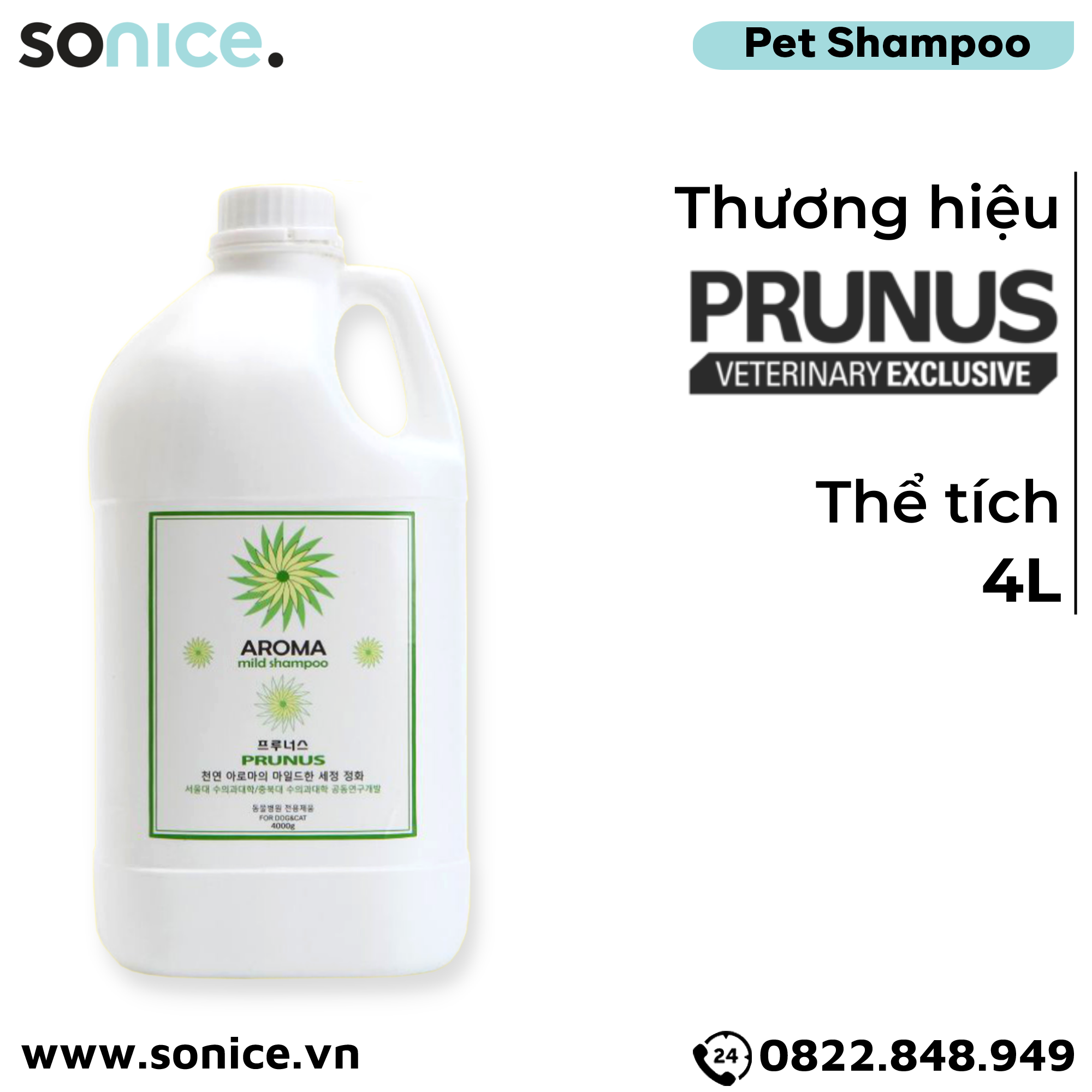  Sữa tắm Prunus Aroma Mild 4L - Thơm mát tự nhiên SONICE. 