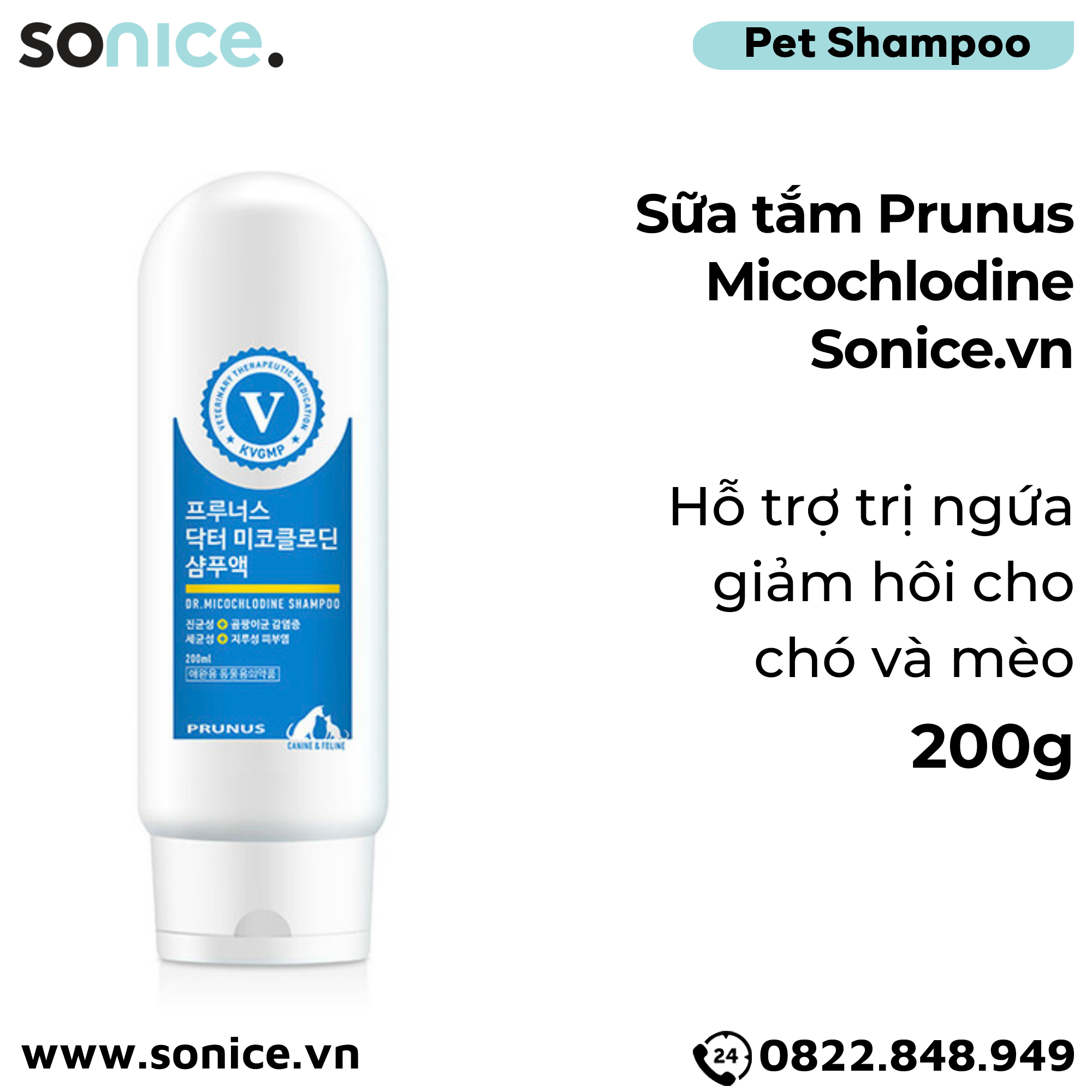  Sữa tắm Prunus Micochlodine 200ml - Trị ngứa giảm hôi SONICE. 