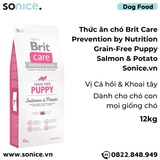  Thức ăn chó Brit Care Prevention by Nutrition Grain-Free Puppy Salmon & Potato 12kg - Dành cho chó con mọi giống chó vị Cá hồi và Khoai tây SONICE. 