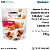  Treats Purina Beneful Baked Delights Hugs with Beef & Cheese Flavor 241g - Vị Bò và Phô mai SONICE. 