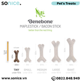  Combo 2 xương gặm Benebone Puppy Bacon & Maple Wood cho chó con vị thịt xông khói & gỗ cây phong SONICE. 