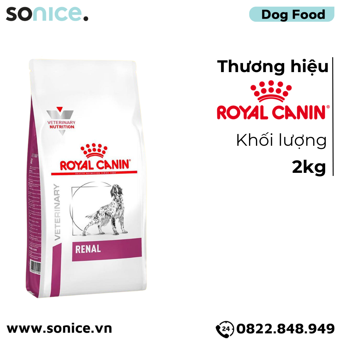  Thức ăn chó Royal Canin RENAL Canine 2kg - Hỗ trợ điều trị thận SONICE. 