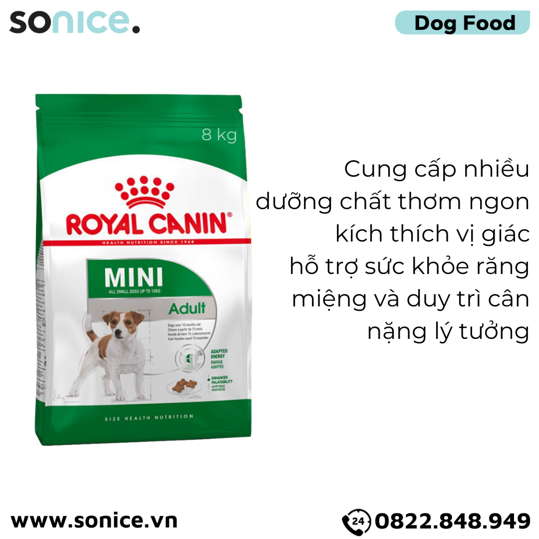  Thức ăn Chó Royal Canin MINI ADULT 8kg SONICE. 