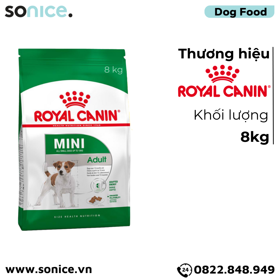  Thức ăn Chó Royal Canin MINI ADULT 8kg SONICE. 