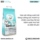  Cát vệ sinh Sanicat Clumping White Litter Oxygen Odour Control 24L - Vón cục và diệt khuẩn SONICE. 