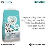  Cát vệ sinh Sanicat Clumping White Litter Oxygen Odour Control 8L - Vón cục và diệt khuẩn SONICE. 